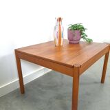 Vierkante Deense teak salontafel Magnus Olesen met ronde poten, nr.2