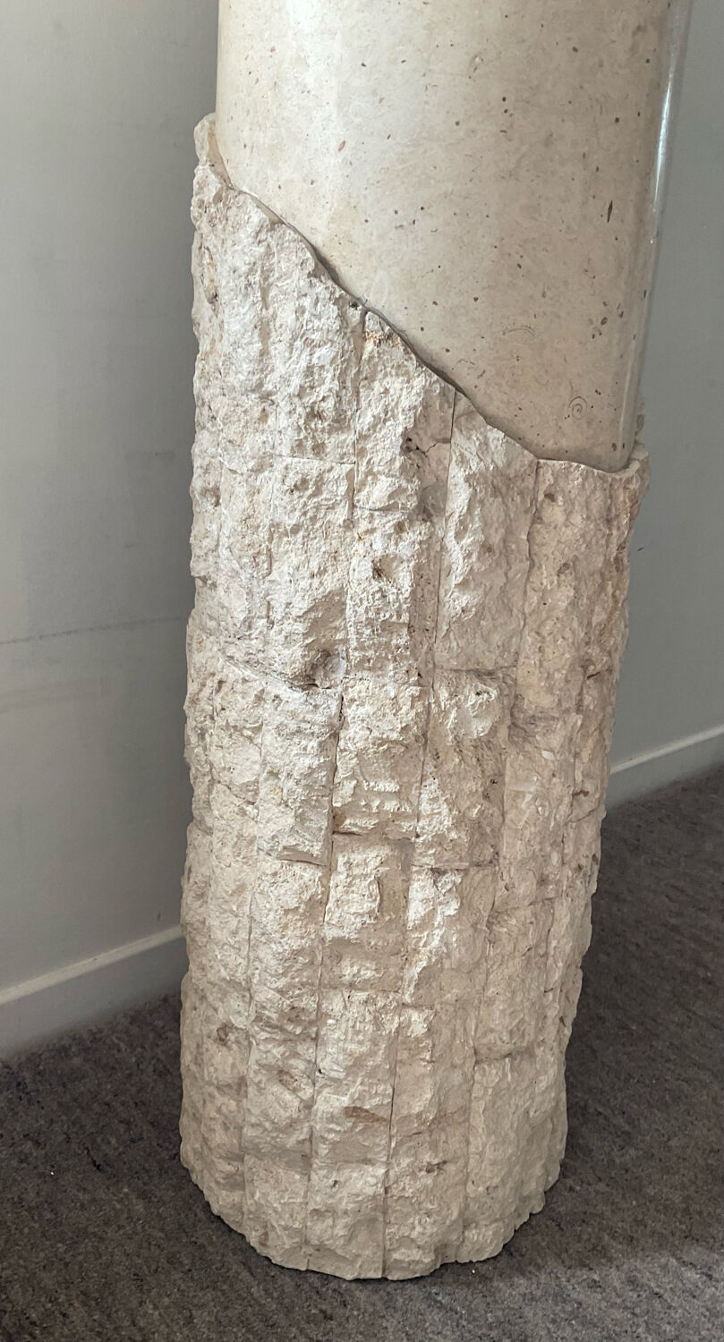 Vintage travertine column 70s-80s