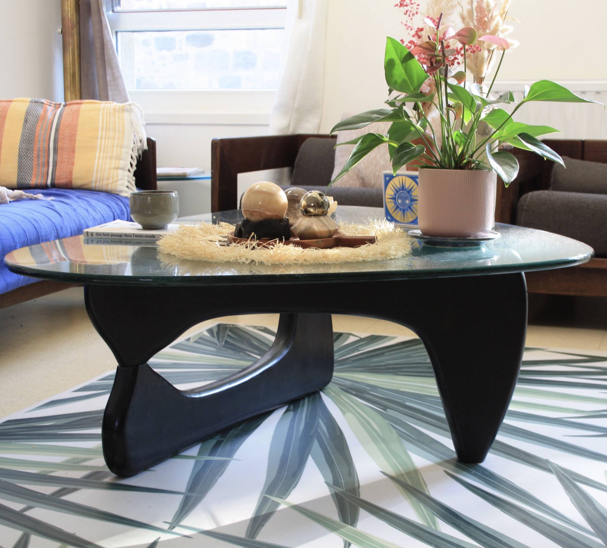 Table basse Isamu Noguchi  bois et verre