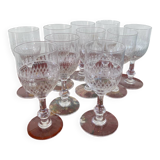 10 verres à porto en cristal ciselé