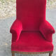 Red velvet English armchair