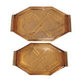 Set of 2 vintage Art Deco glass dishes