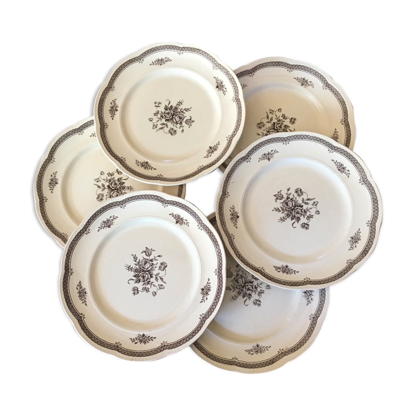 Set of 6 dinner plates Gefle Sweden model Anglo
