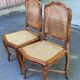2 Louis XV style chairs in solid oak with rush seating from La Meublerie Meulin.