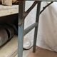 Folding workshop table in teak and wrought iron