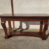 Large console with mahogany butt top red and white marble of the xix th century