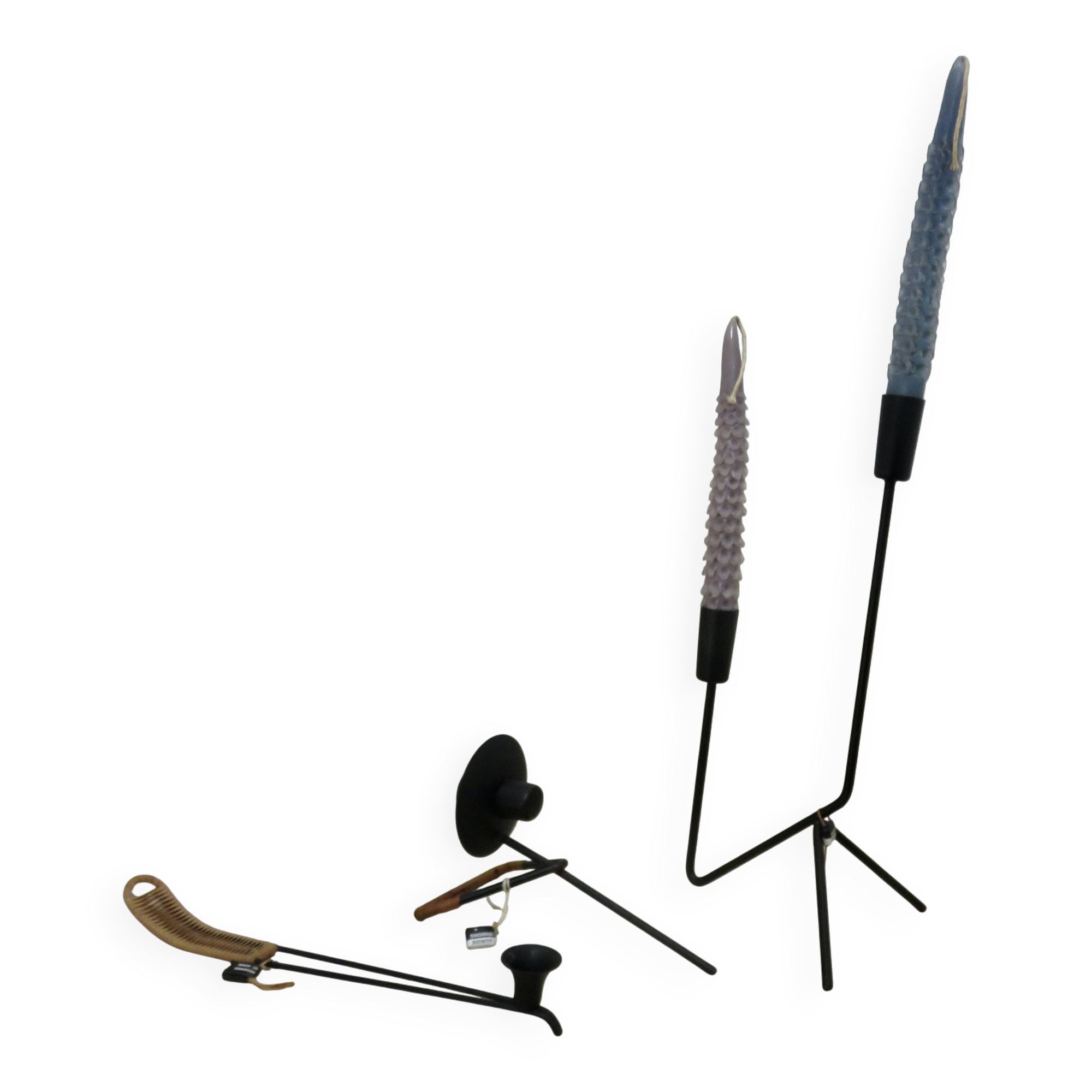 Série de 3 authentiques bougeoirs par Laurids Lonborg, Danemark, 1960