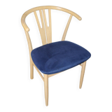 Vega chair by Reydeberg blue alcantara top light oak frame 1990 Denmark