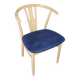 Vega chair by Reydeberg blue alcantara top light oak frame 1990 Denmark