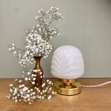 Vintage table lamp in white opaline