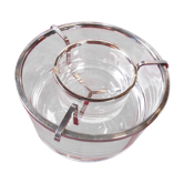 Glass and chrome caviar cup