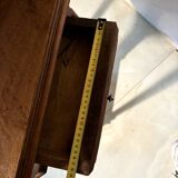 Antique bedside table in solid wood, turned base