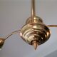 Vintage 1940s gold metal and glass 3 arm Sputnik chandelier