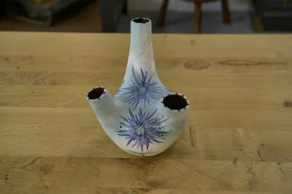 Ceramic vase by Marie-Madeleine Jolly, “Chardon” model, 1940s