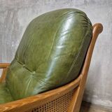 Mid-century lounge armchair, cane sides, 1960s