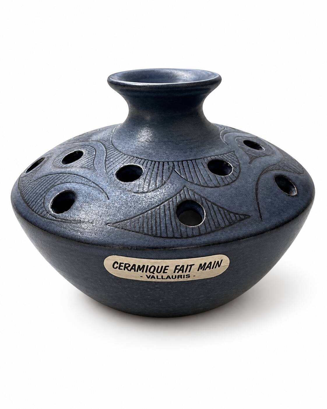 Vase Pique-Fleurs in Stoneware from Vallauris by Fonck & Mateo - 1960