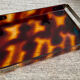 Vintage plateau in tortoiseshell lucite, Maison Mercier style.