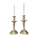 Pair of antique Moroccan brass candlesticks.