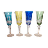 4 Champagne flutes in Lorraine crystal color
