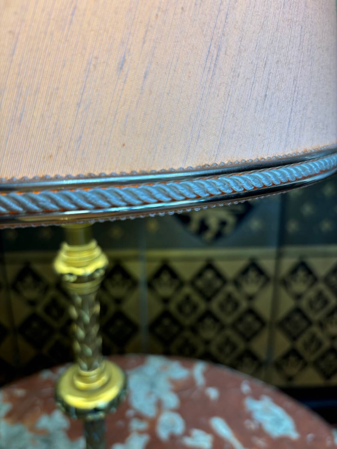 Lampe pied en bronze