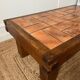 Coffee table in oak and ceramic, mid-20th century