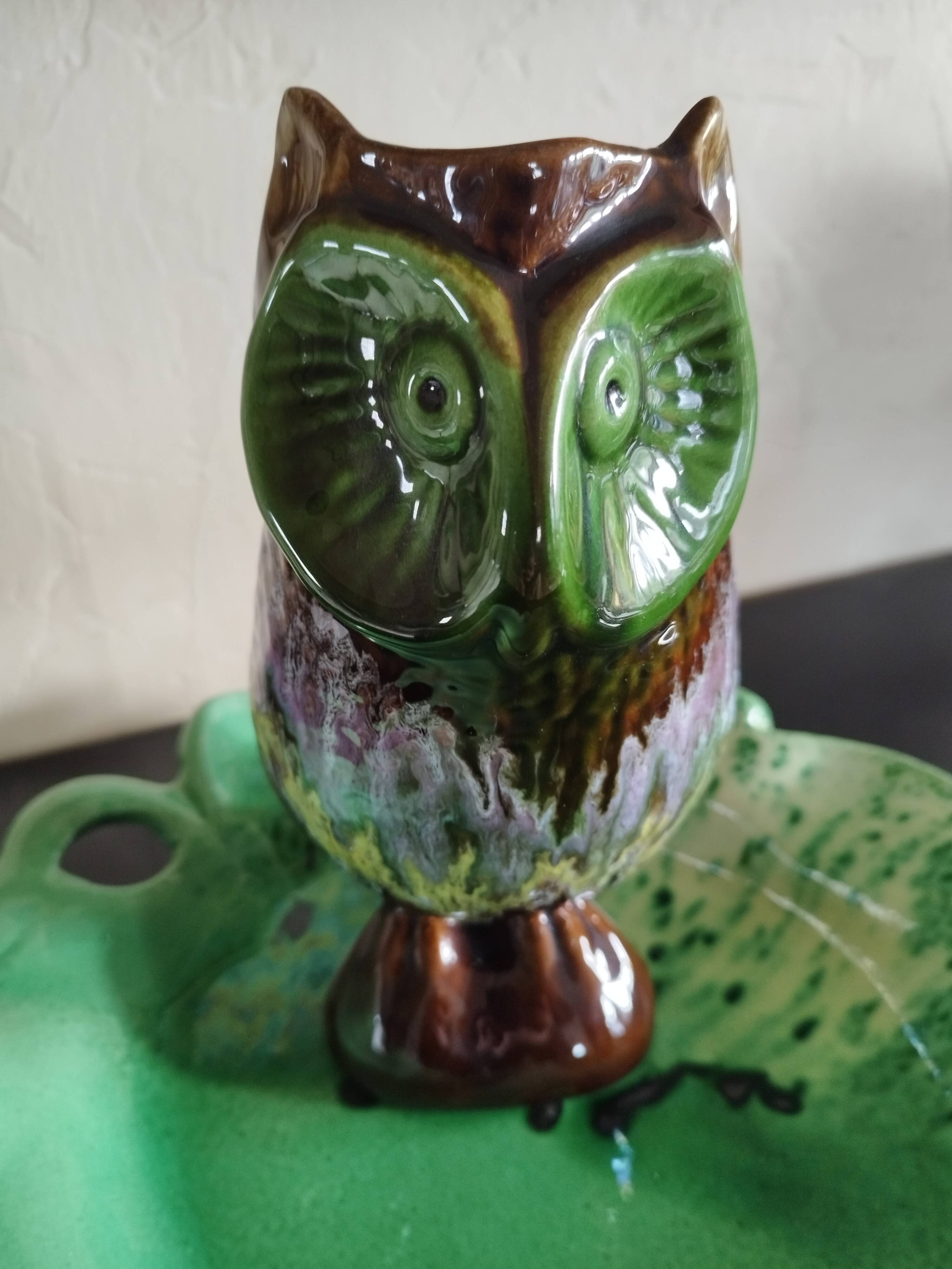 Ceramic owl pitcher from Vallauris