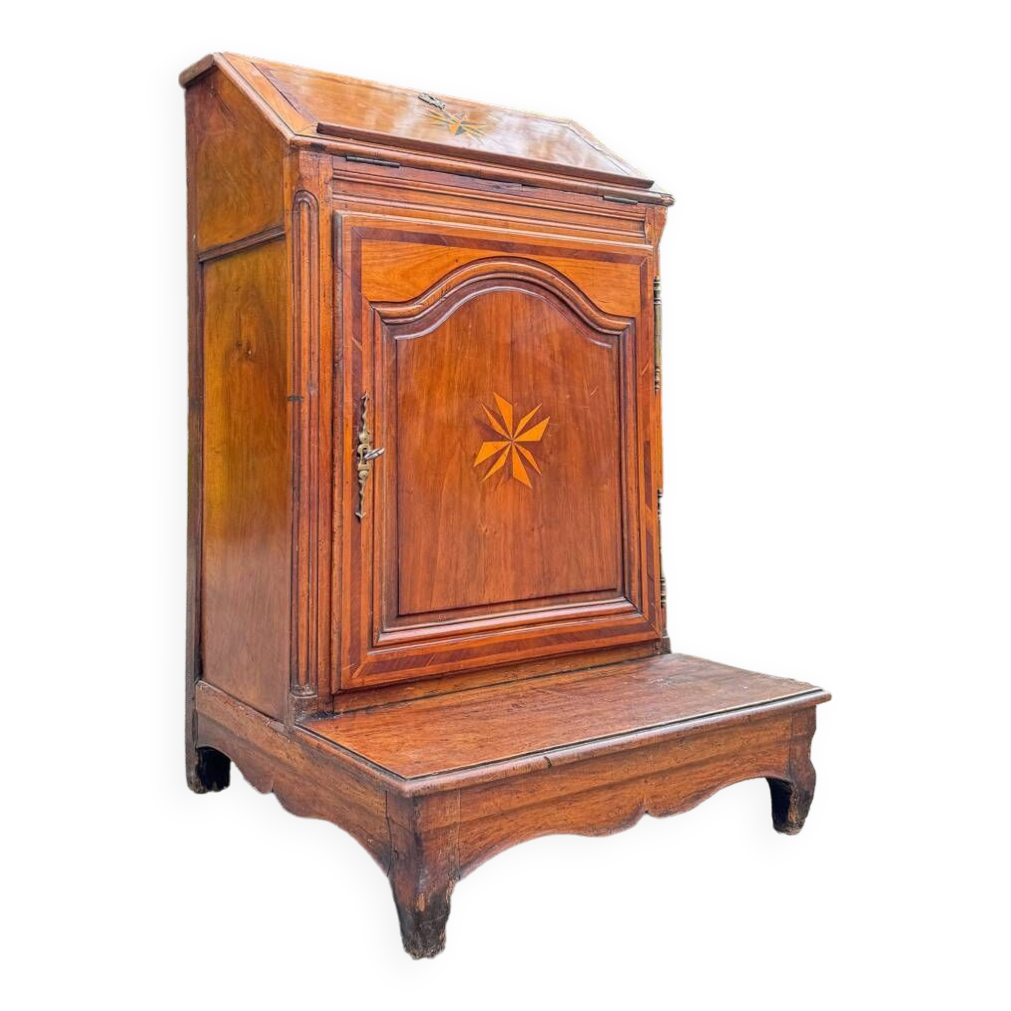 Oratory Furniture, Pray to God In Walnut And Marquetry Louis XIV Period XVIII Eme Century