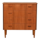 Scandinavian teak chest of drawers with sculpted recessed pulls