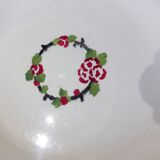 Hollow round dish from Longwy, Aubépine model