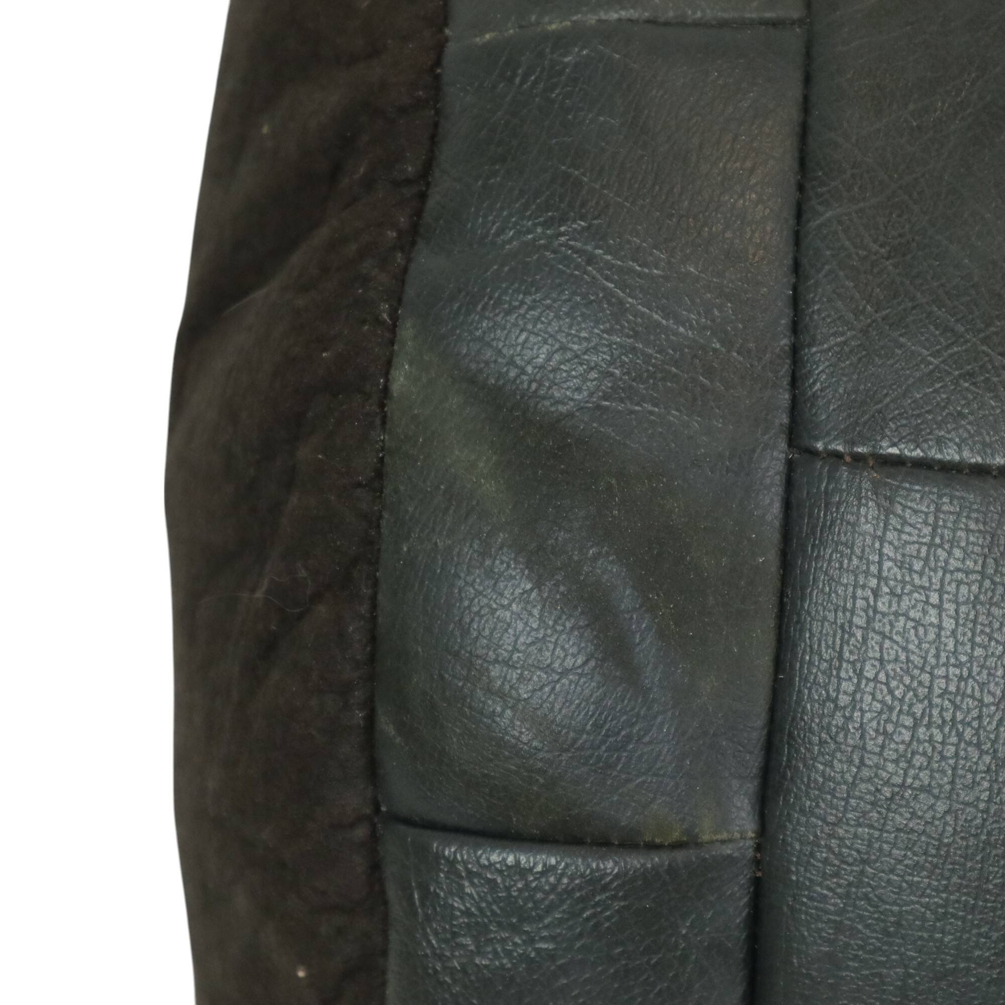 Vintage Round Pouf Patchwork Patchwork Faux Leather 49cm