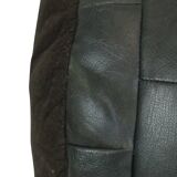 Vintage Round Pouf Patchwork Patchwork Faux Leather 49cm