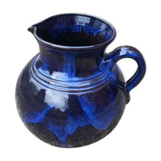 Pitcher in ceramic blue 5-litre varnished