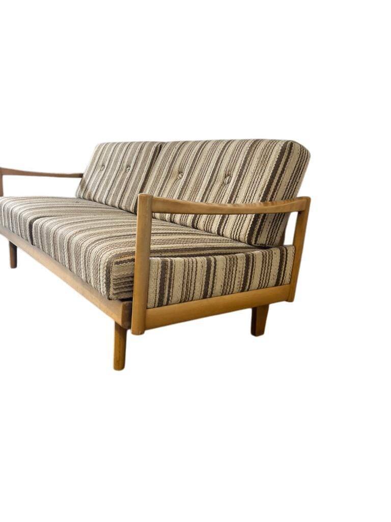 Vintage extendable wooden sofa / sofa / KNOLL sofa