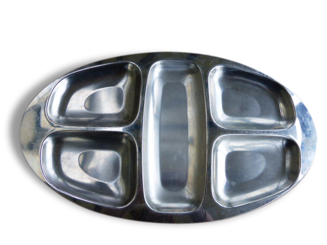 Set 18/10 stainless, has compartments vintage 1970