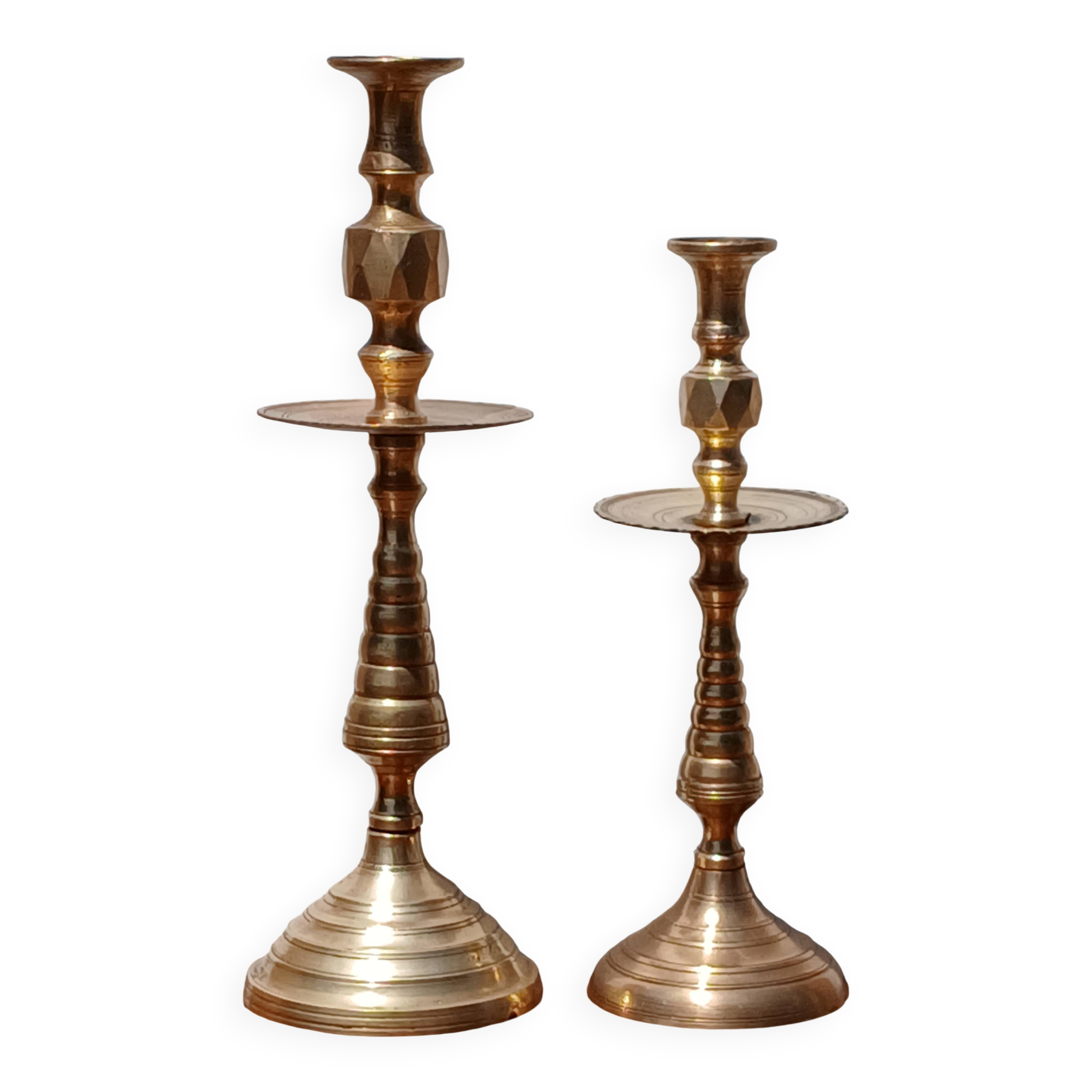 pair of vintage bronze candlesticks from the 1940s