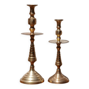 pair of vintage bronze candlesticks from the 1940s