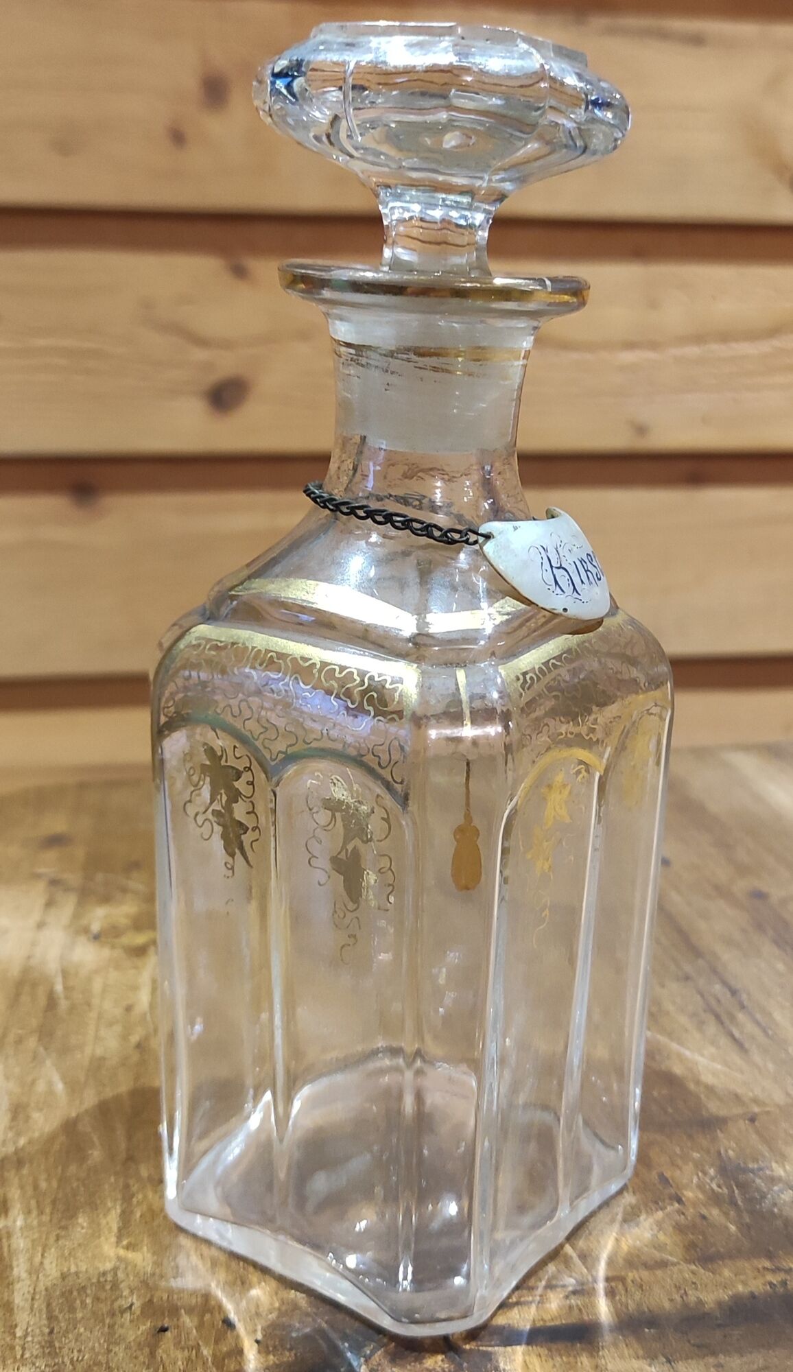 Old carafe kirsch crystal Baccarat and mother-of-pearl