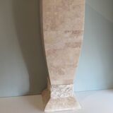 Column, Hollywood Regency style travertine pedestal, 1970s
