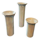 Trio of vintage iridescent ceramic vases