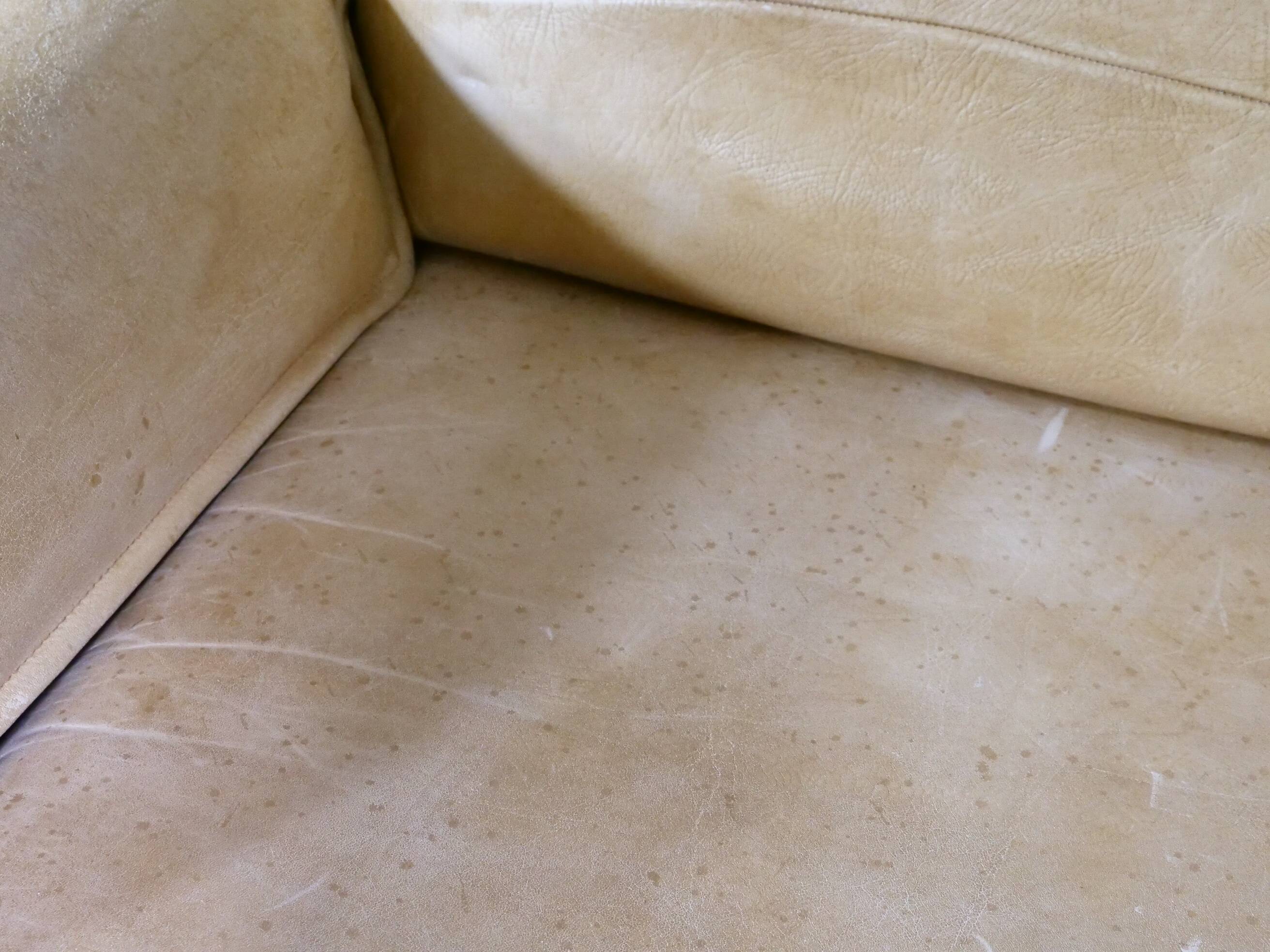 Mid-Century Camel Leather Armchairs with Ottomans, Set of 2, 1970s