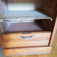 Rolling curtain filing cabinet in vintage oak