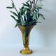 Ancient tulip vase in amber glass