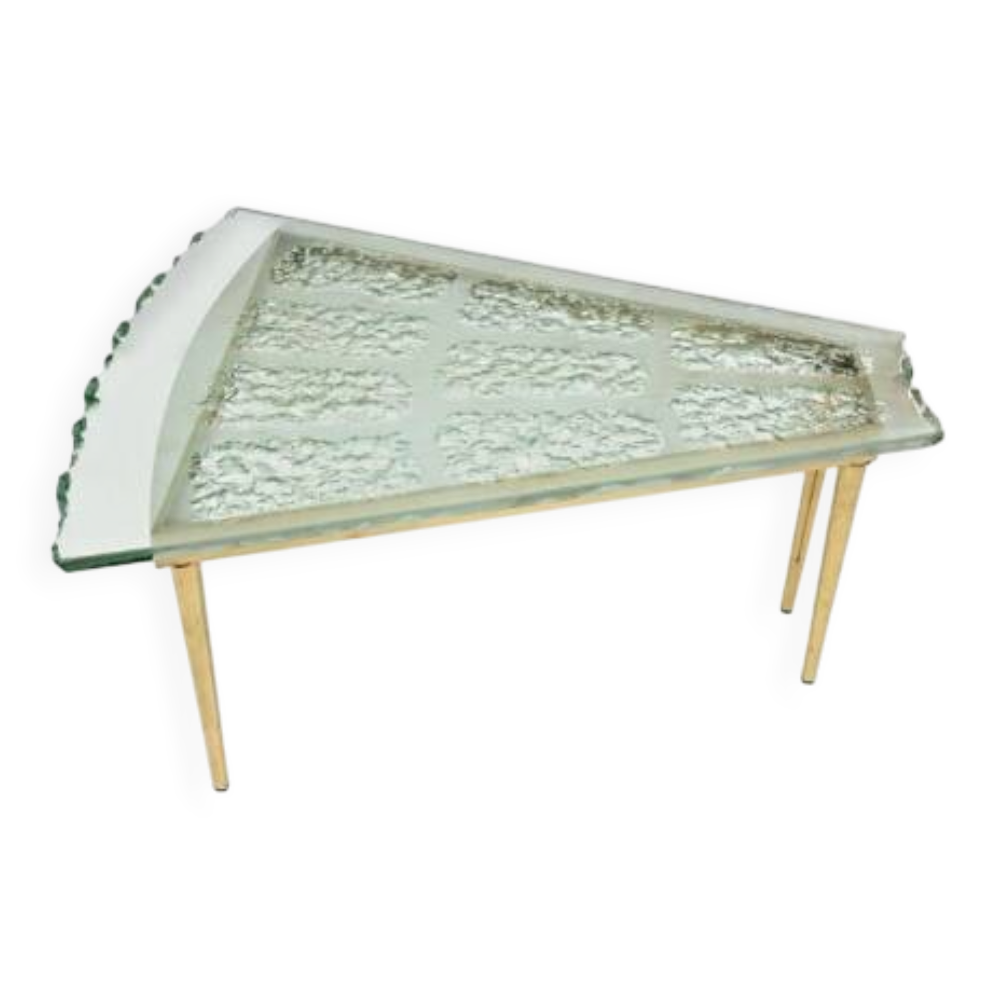 Mid-Century Modern Chiseled Glass Coffee Table Attr. Max Ingrand by Fontana