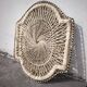Wall mirror peacock filigree in rattan and wicker