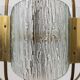 Lustre vintage années 60 en laiton et verre travaillé design italien
