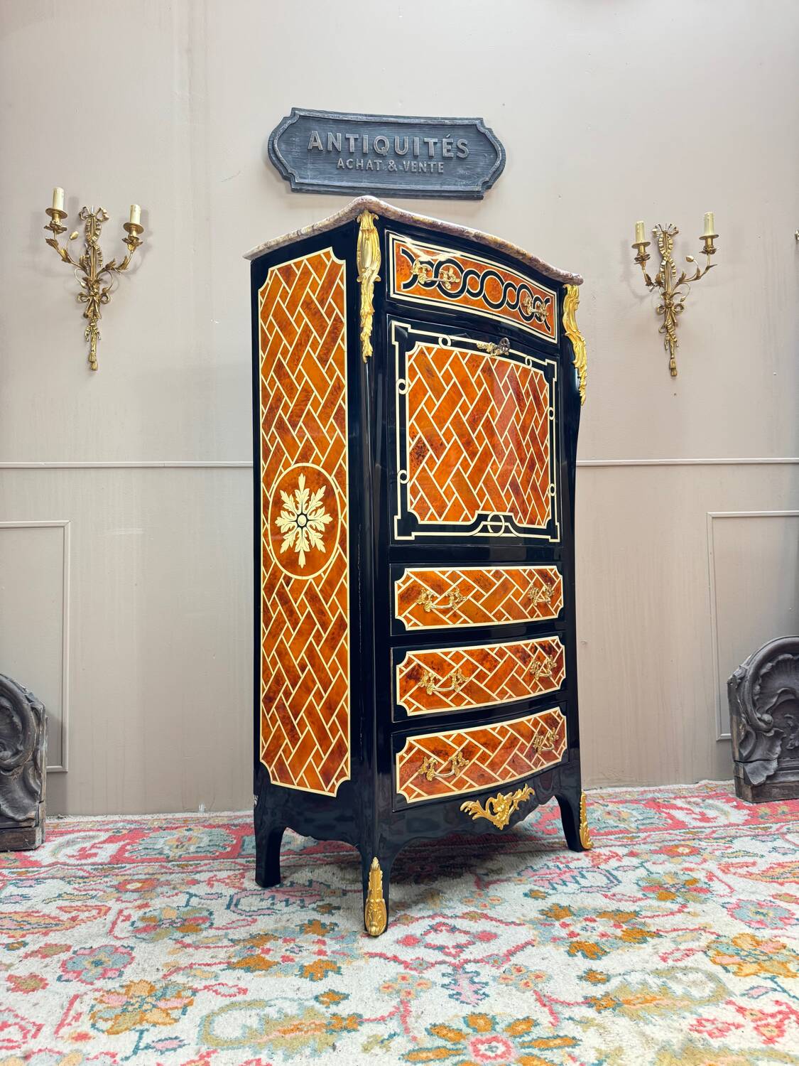 Maison Jansen Louis XV Style Veneer Secretary