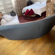Very large Ploum sofa, 3 seats, high back, anthracite gray, Ligne Roset