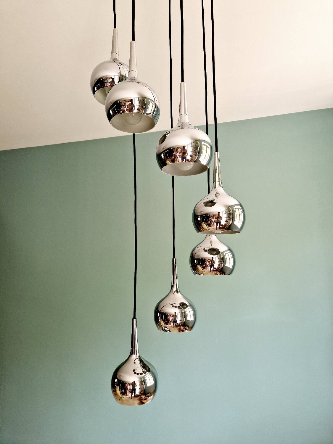 Large waterfall chandelier, design Hans-Agne Jakobsson, 1960-70