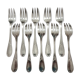 10 cake forks silver metal Ercuis model lauriers dessert forks