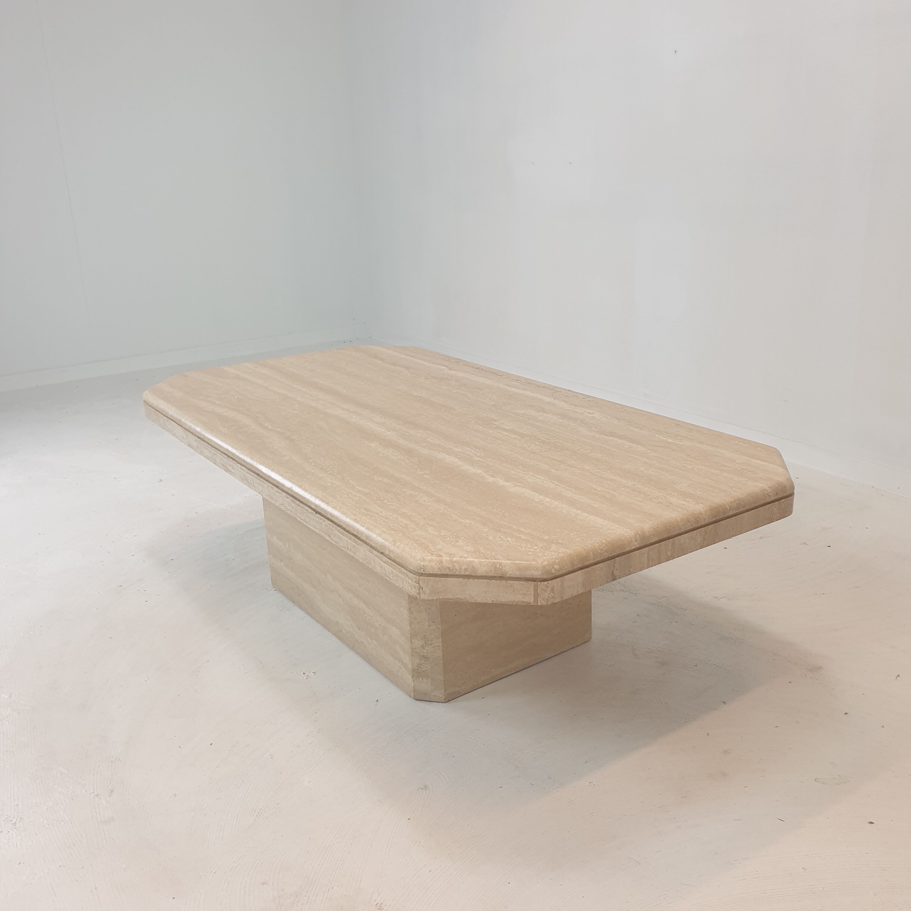 Italian travertine coffee table, 1980's
